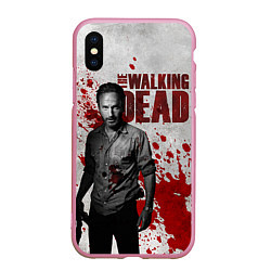 Чехол iPhone XS Max матовый Walking Dead: Rick Grimes, цвет: 3D-розовый
