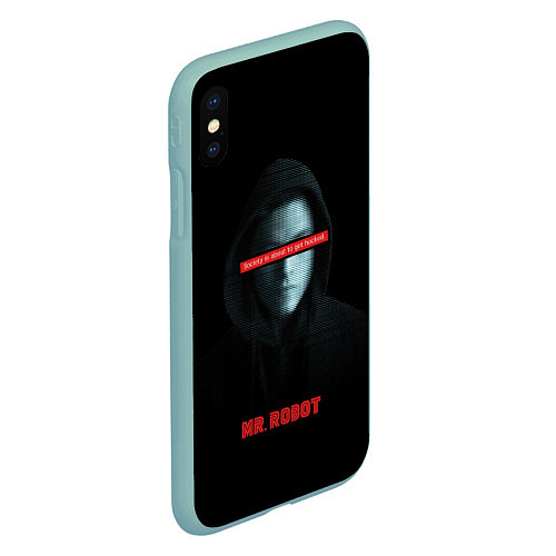 Чехол iPhone XS Max матовый Mr Robot / 3D-Мятный – фото 2