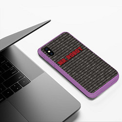 Чехол iPhone XS Max матовый Mr. Robot: Binary code, цвет: 3D-фиолетовый — фото 2