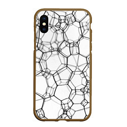 Чехол iPhone XS Max матовый Пузыри, цвет: 3D-коричневый