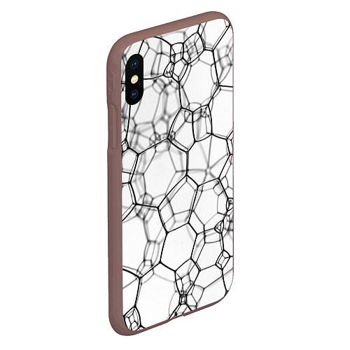 Чехол iPhone XS Max матовый Пузыри / 3D-Коричневый – фото 2