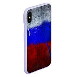 Чехол iPhone XS Max матовый Русский триколор, цвет: 3D-светло-сиреневый — фото 2