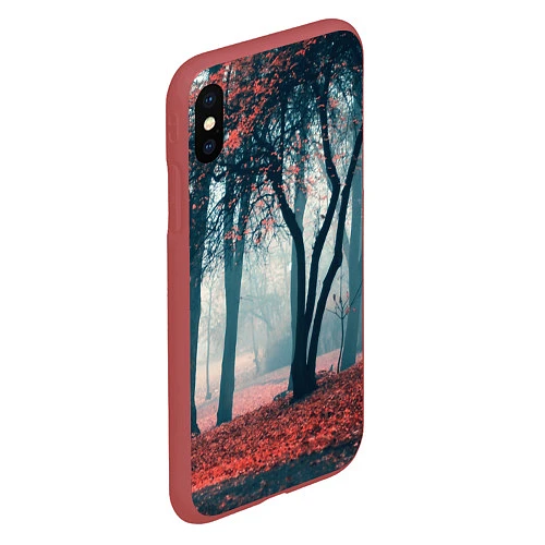 Чехол iPhone XS Max матовый Осень / 3D-Красный – фото 2