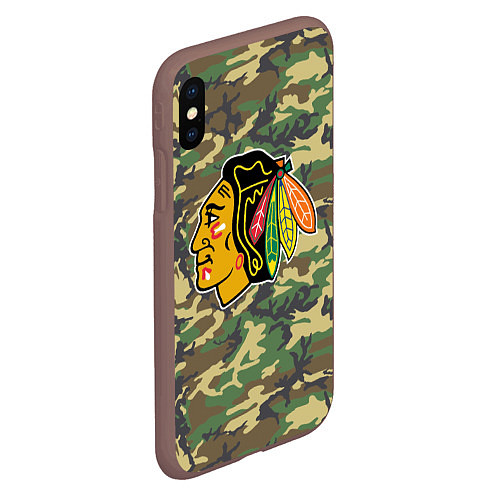 Чехол iPhone XS Max матовый Blackhawks Camouflage / 3D-Коричневый – фото 2