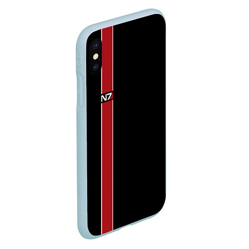 Чехол iPhone XS Max матовый Mass Effect N7 / 3D-Голубой – фото 2