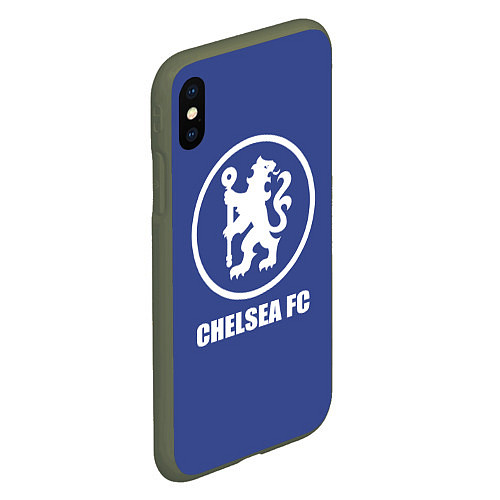 Чехол iPhone XS Max матовый Chelsea FC / 3D-Темно-зеленый – фото 2