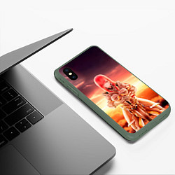 Чехол iPhone XS Max матовый Fairy Tail, цвет: 3D-темно-зеленый — фото 2