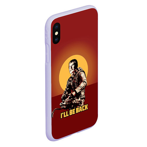 Чехол iPhone XS Max матовый Stalin: Ill Be Back / 3D-Светло-сиреневый – фото 2