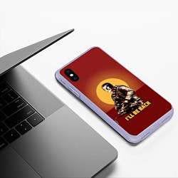 Чехол iPhone XS Max матовый Stalin: Ill Be Back, цвет: 3D-светло-сиреневый — фото 2