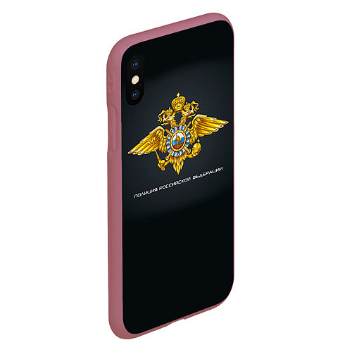 Чехол iPhone XS Max матовый Полиция Российской Федерации / 3D-Малиновый – фото 2