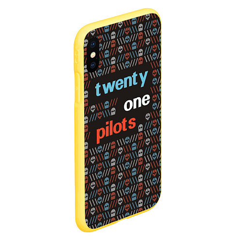 Чехол iPhone XS Max матовый Twenty One Pilots / 3D-Желтый – фото 2