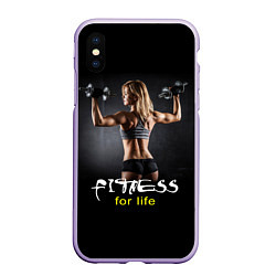 Чехол iPhone XS Max матовый Fitness for life