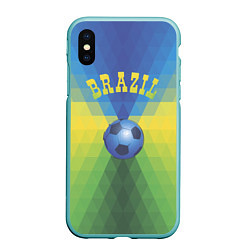Чехол iPhone XS Max матовый Бразилия, цвет: 3D-мятный