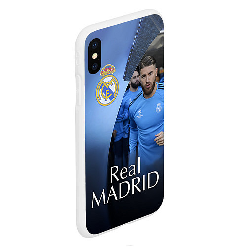 Чехол iPhone XS Max матовый Real Madrid / 3D-Белый – фото 2