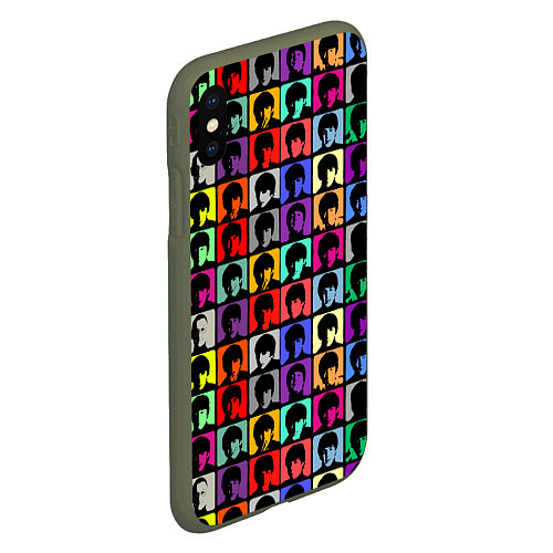 Чехол iPhone XS Max матовый The Beatles: pop-art / 3D-Темно-зеленый – фото 2