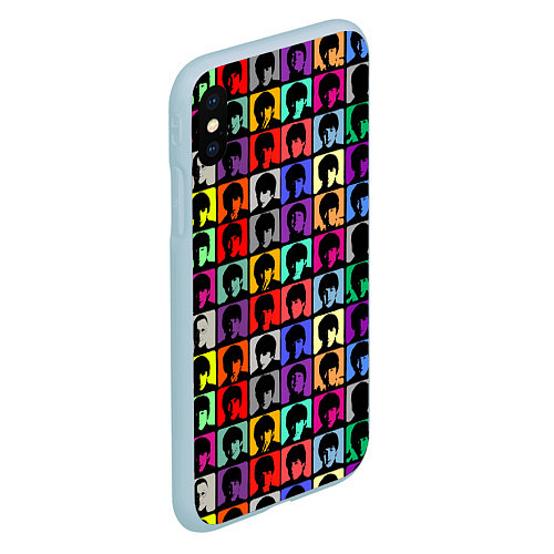 Чехол iPhone XS Max матовый The Beatles: pop-art / 3D-Голубой – фото 2