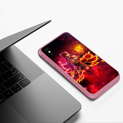 Чехол iPhone XS Max матовый Лист, цвет: 3D-малиновый — фото 2