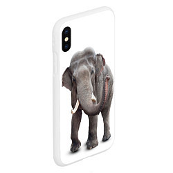 Чехол iPhone XS Max матовый Большой слон, цвет: 3D-белый — фото 2