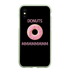 Чехол iPhone XS Max матовый Donuts, цвет: 3D-салатовый