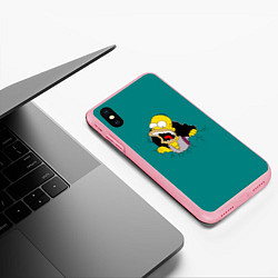 Чехол iPhone XS Max матовый Alien-Homer, цвет: 3D-баблгам — фото 2