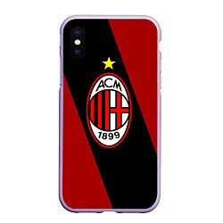 Чехол iPhone XS Max матовый Milan FC: Red Collection цвета 3D-светло-сиреневый — фото 1