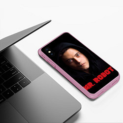 Чехол iPhone XS Max матовый Mr. Robot, цвет: 3D-розовый — фото 2