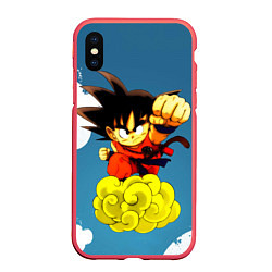 Чехол iPhone XS Max матовый Small Goku, цвет: 3D-красный