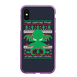 Чехол iPhone XS Max матовый Новогодний свитер Ктулху