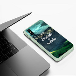 Чехол iPhone XS Max матовый Стихия земли, цвет: 3D-салатовый — фото 2