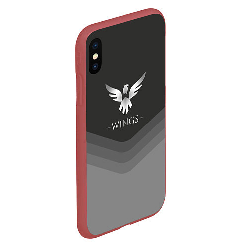 Чехол iPhone XS Max матовый Wings Uniform / 3D-Красный – фото 2