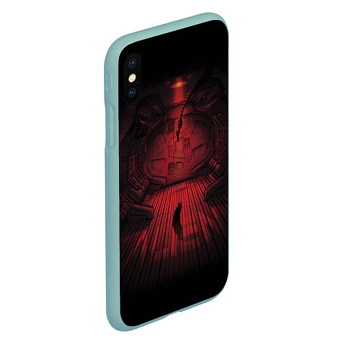 Чехол iPhone XS Max матовый Alien: Space Ship / 3D-Мятный – фото 2