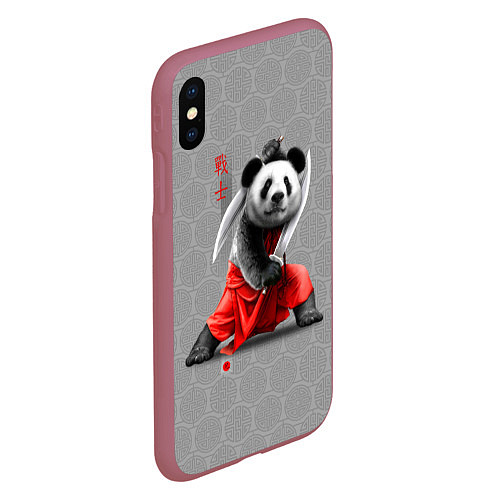 Чехол iPhone XS Max матовый Master Panda / 3D-Малиновый – фото 2