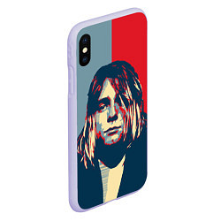 Чехол iPhone XS Max матовый Kurt Cobain, цвет: 3D-светло-сиреневый — фото 2