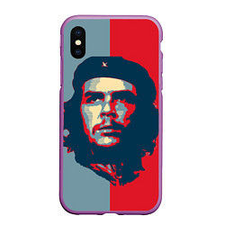 Чехол iPhone XS Max матовый Che Guevara, цвет: 3D-фиолетовый