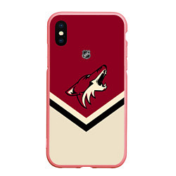 Чехол iPhone XS Max матовый NHL: Arizona Coyotes, цвет: 3D-баблгам