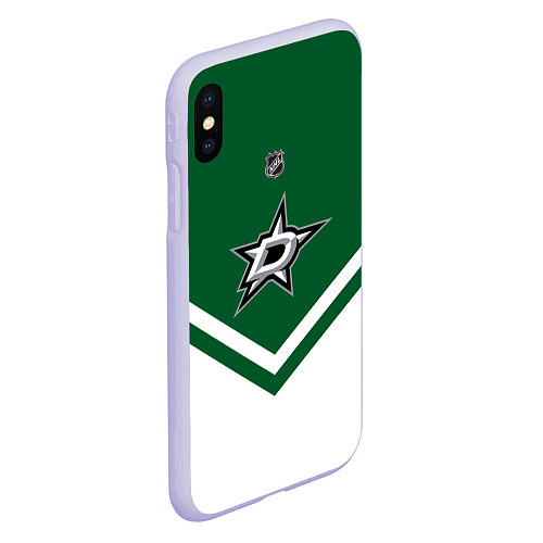 Чехол iPhone XS Max матовый NHL: Dallas Stars / 3D-Светло-сиреневый – фото 2