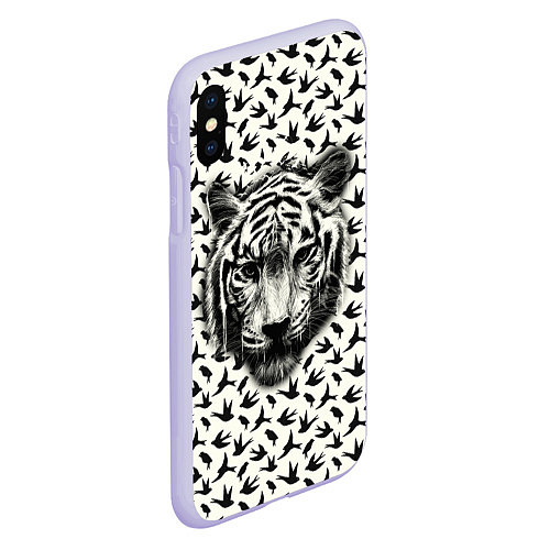 Чехол iPhone XS Max матовый Tiger Dreams / 3D-Светло-сиреневый – фото 2