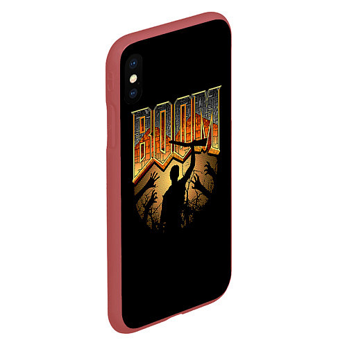 Чехол iPhone XS Max матовый Zombie Boom / 3D-Красный – фото 2