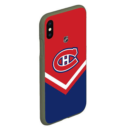 Чехол iPhone XS Max матовый NHL: Montreal Canadiens / 3D-Темно-зеленый – фото 2