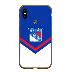 Чехол iPhone XS Max матовый NHL: New York Rangers
