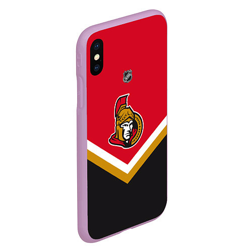 Чехол iPhone XS Max матовый NHL: Ottawa Senators / 3D-Сиреневый – фото 2