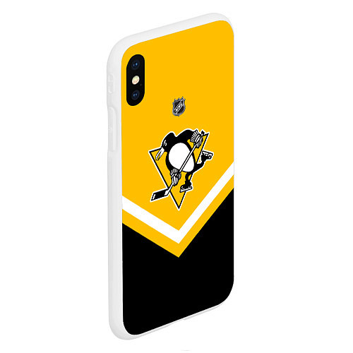 Чехол iPhone XS Max матовый NHL: Pittsburgh Penguins / 3D-Белый – фото 2