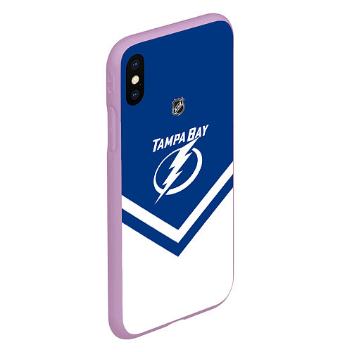 Чехол iPhone XS Max матовый NHL: Tampa Bay Lightning / 3D-Сиреневый – фото 2