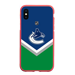 Чехол iPhone XS Max матовый NHL: Vancouver Canucks, цвет: 3D-красный