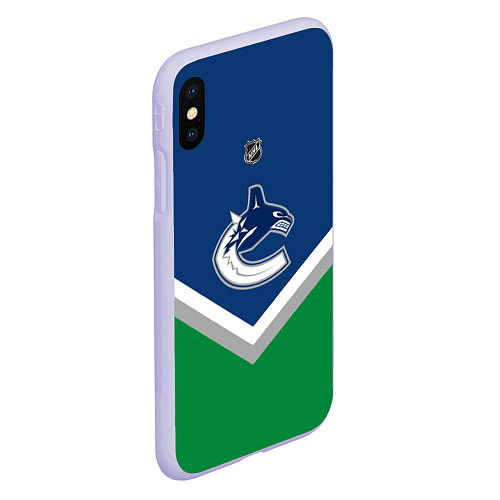 Чехол iPhone XS Max матовый NHL: Vancouver Canucks / 3D-Светло-сиреневый – фото 2