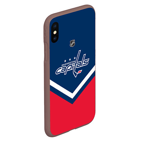 Чехол iPhone XS Max матовый NHL: Washington Capitals / 3D-Коричневый – фото 2