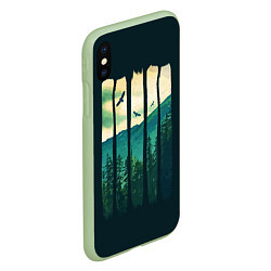 Чехол iPhone XS Max матовый Green Life, цвет: 3D-салатовый — фото 2