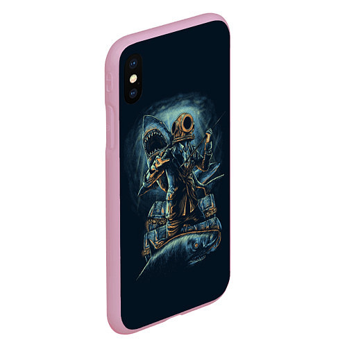 Чехол iPhone XS Max матовый Подводная охота / 3D-Розовый – фото 2