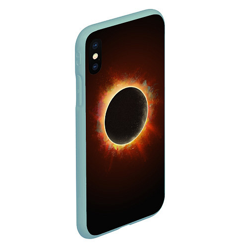 Чехол iPhone XS Max матовый Солнечное затмение / 3D-Мятный – фото 2