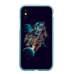 Чехол iPhone XS Max матовый Космический удар, цвет: 3D-мятный